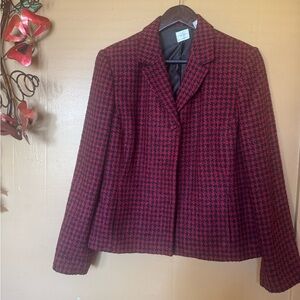 Women's Red Houndstooth Jacket